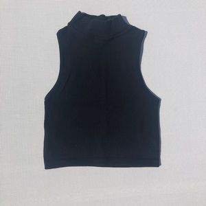 high neck black tank top
